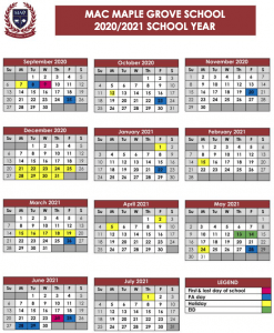 School Calendar – Maple Grove School