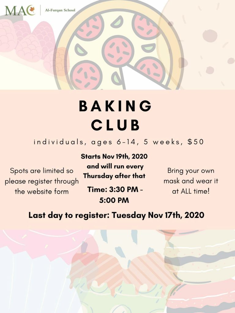 The Baking Club will be hosting sessions for both individuals and pairs of siblings to make yummy treats both sweet and savoury.
